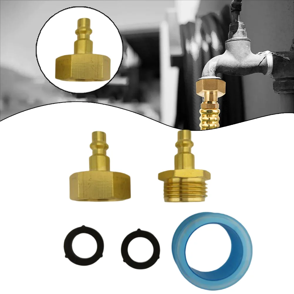 1/2pcs Water Blowout Quick Connect For Air Compressor Winterize Outdoor 3/4 Thread Power Tools Replacement Accessories