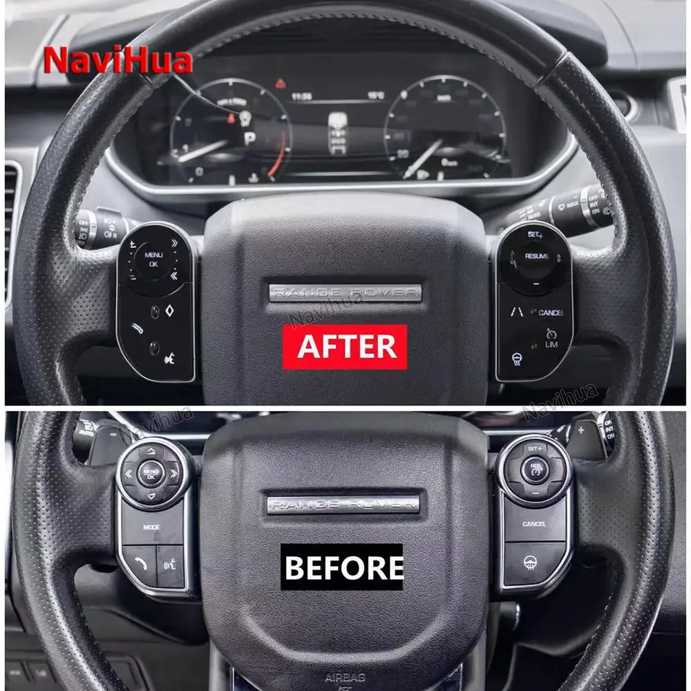 Navihua Car Multimedia Gps Navigation Car Steering Wheel  Buttons For Land Rover Range Rover Sport L494 Vogue L405 2013-17