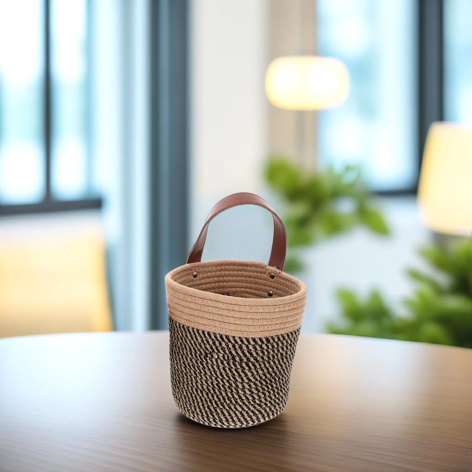 

2Pcs Wall Woven Basket Storage Plant Wall Hanging Basket Pot Holder Large Small Size Decor Rattan Style
