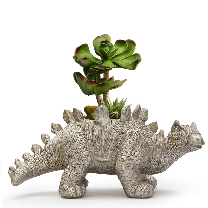 

Nordic Creative Crafts Abstract Small Lazy Succulent Plant Mini Cartoon Dinosaur Resin Flower Pot