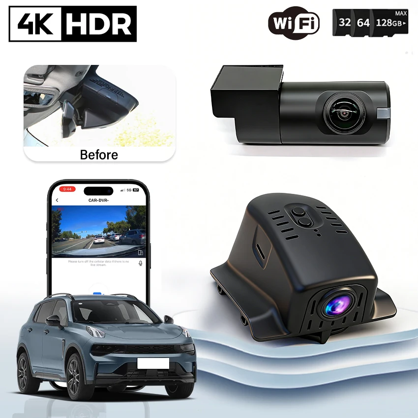 4K UHD WIFI Car Dvr For Lynk & Co 05/01 2020-2025, Night Vision Camera, Loop Recording Video Recorder, APP Control DashCam