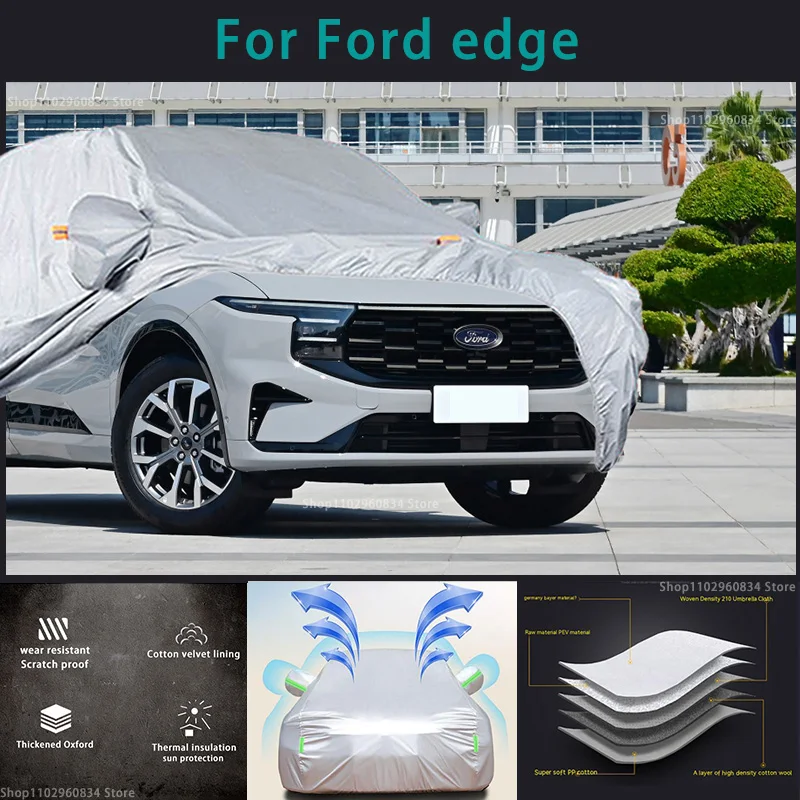 

Чехол для автомобиля Ford Edge 210T, водонепроницаемый чехол на весь автомобиль, защита от УФ-лучей, пыли, дождя, снега, защитный чехол для автомобиля