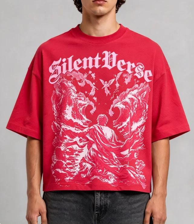 2026 new Best-Seller Trending Pink Angel Graphic Oversized Short Sleeve T-Shirt, Streetwear Enthusiasts Daily Wear Item