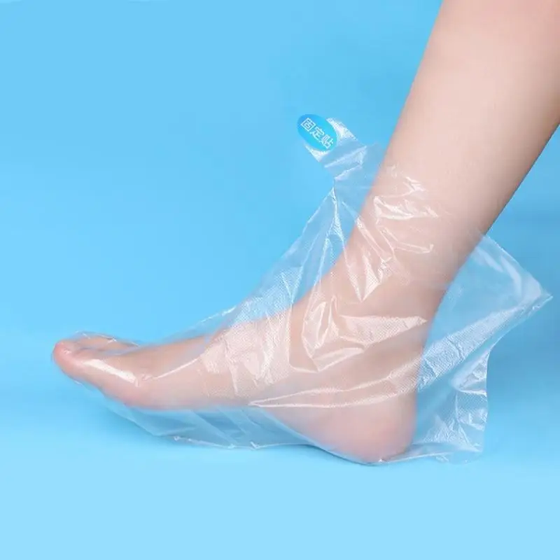 100Pcs Disposable Clear Foot Mask Cover Waterproof Leak Proof Home Foot Spa Moisturizing Dry Cracked Feet Care