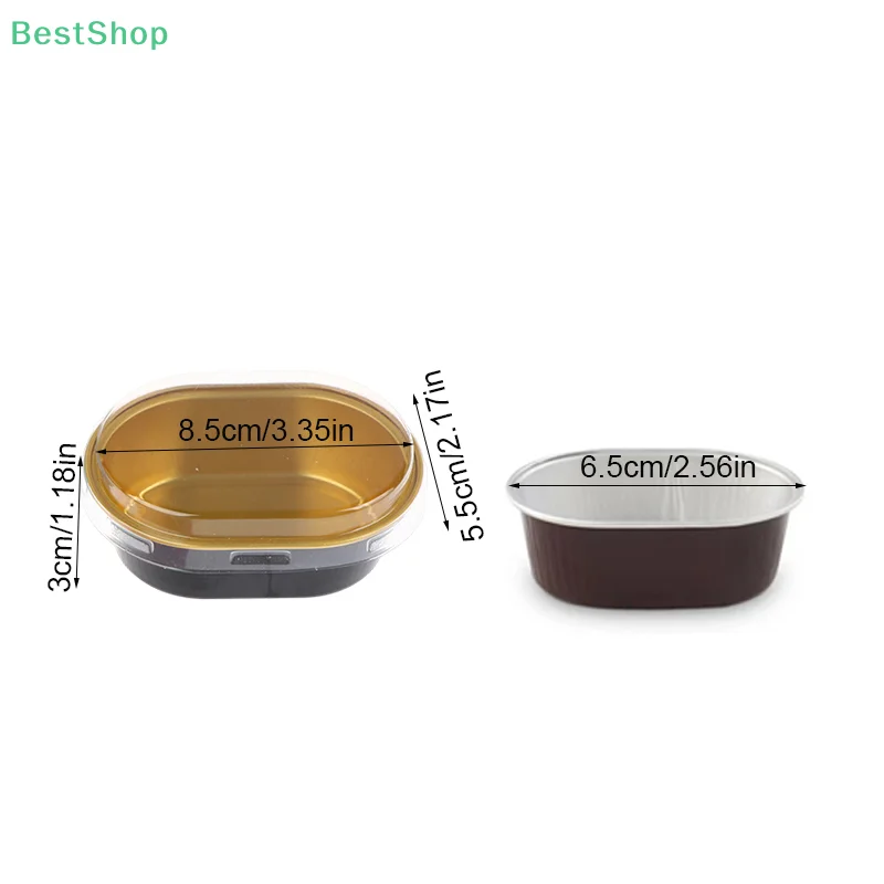 💕 Molde oval semi-cozido para cheesecake, copo de bolo de pudim, utensílios para assar em folha de alumínio, copo resistente ao calor e à altas temperaturas
