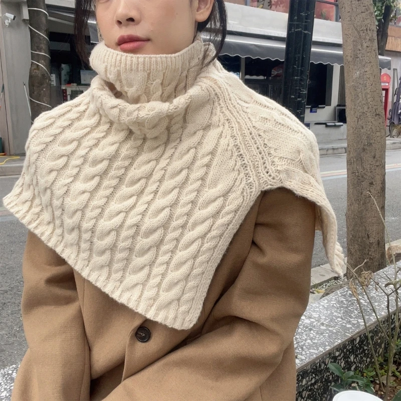 Scarf Collar For Women Knitted Scarf Men Women Turtleneck Collar Scarf Elastic