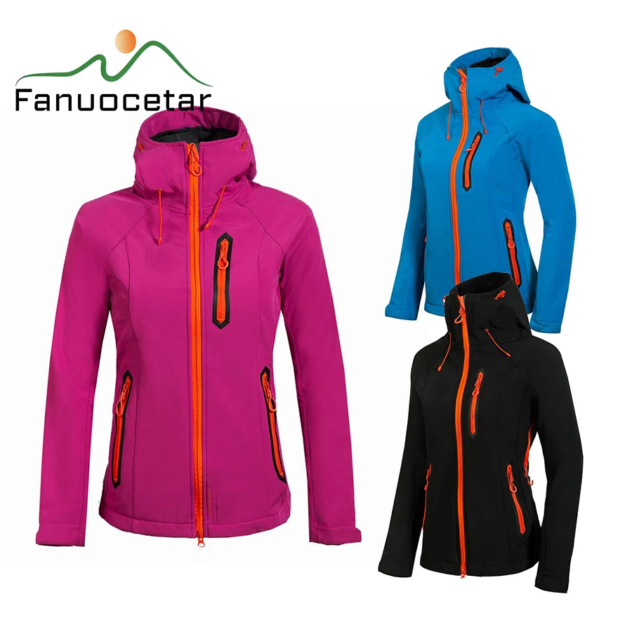 

Fanuocetar New Womens Winter Fleece Jacket Outdoor Hiking Trekking Tourism Camping Breathable Waterproof Softshell Outerwear