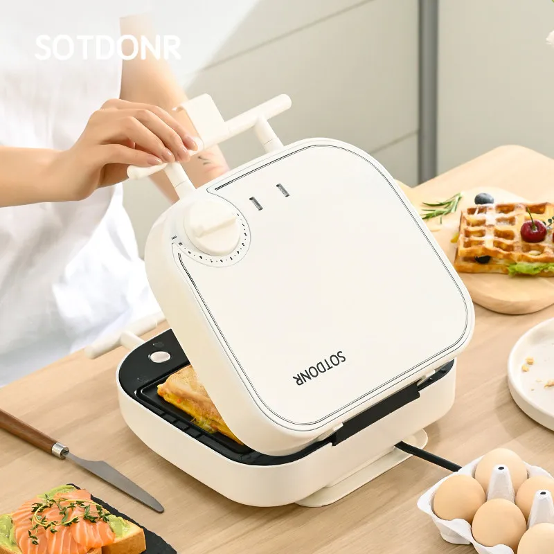 Sandwich Breakfast Maker Double Plate Household Timing Multifunctional Hot Pressed Waffles Toast Spit Driver