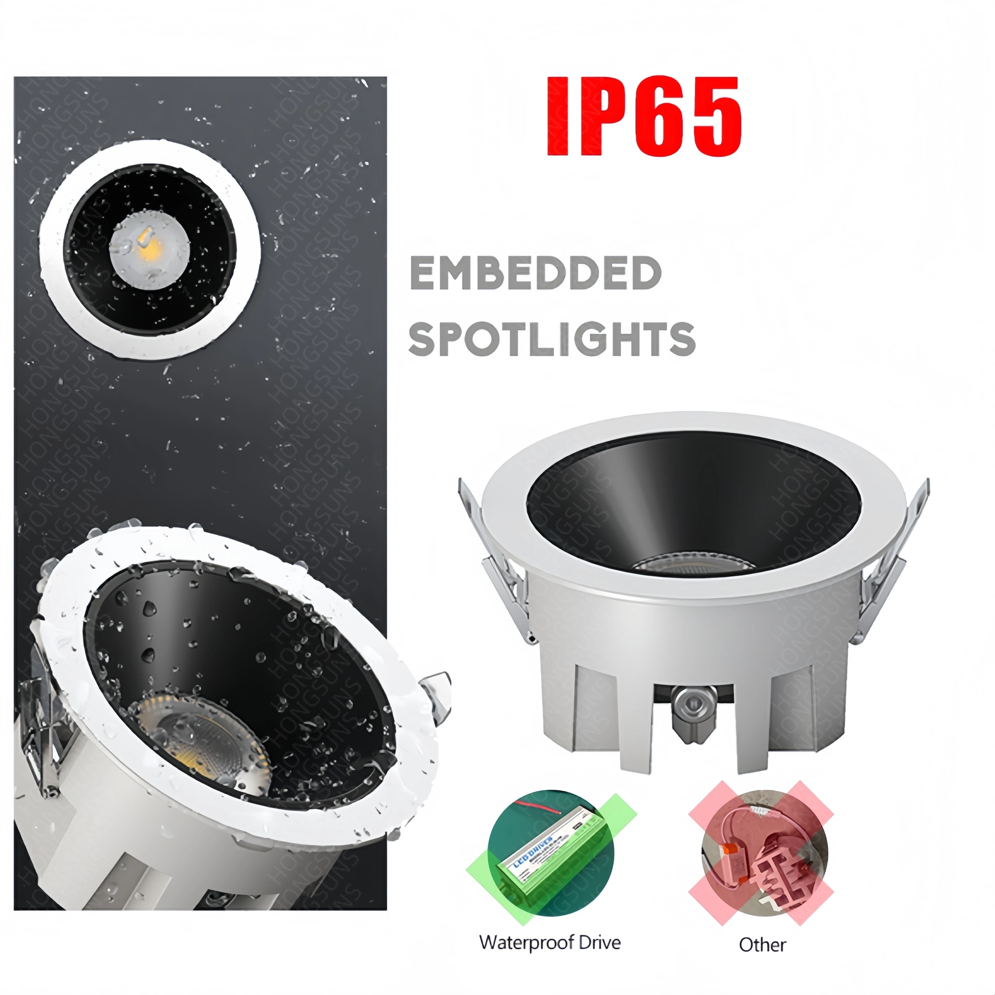 

IP65 Embedded Waterproof LED Ceiling Lights Recessed led downlights Spotlight For Kitchen Washbasin Bathroom Home Decor
