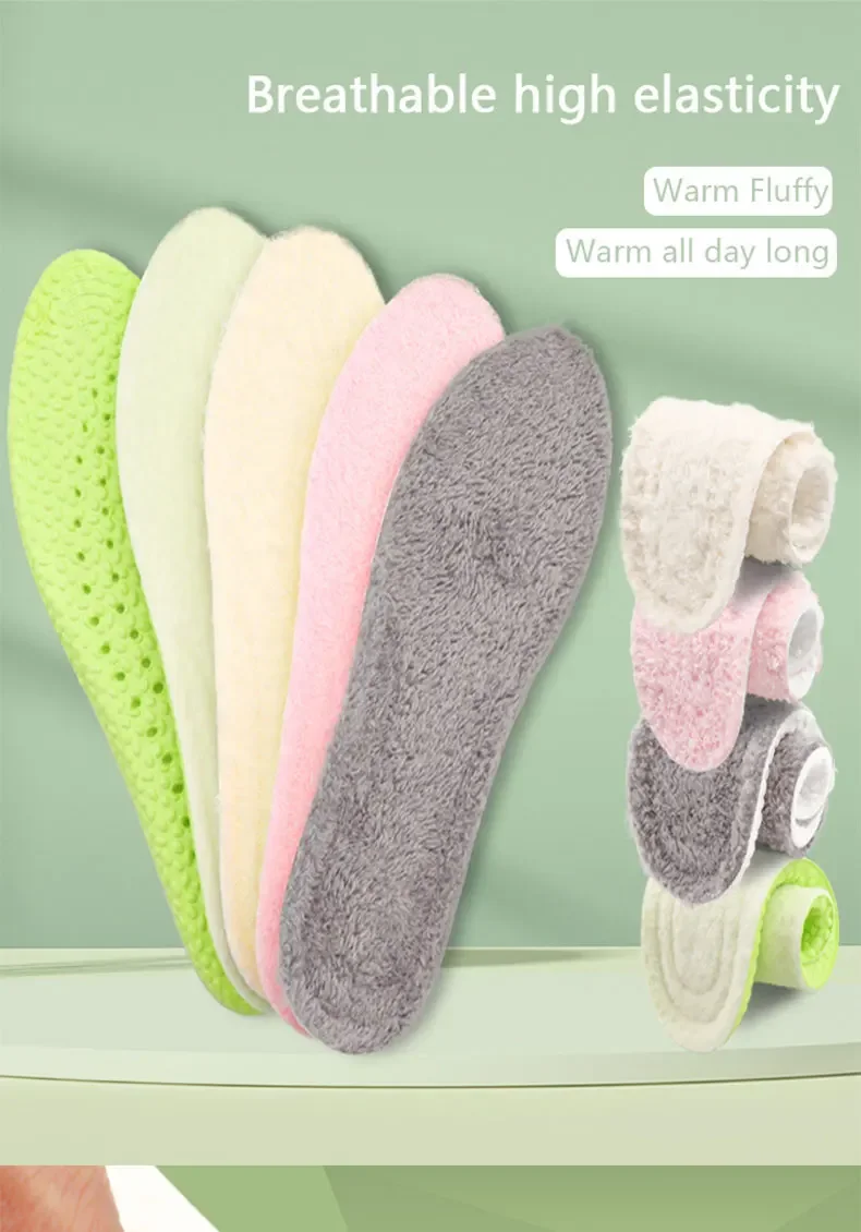 Winter-Einlegesohlen aus Alpaka-Wolle, weich, flauschig, warm, dick, thermische Einlegesohlen für Schuhe, für Damen und Herren, atmungsaktiv, für Schneestiefel, Schuhe, Wärmepads. – Detail 2