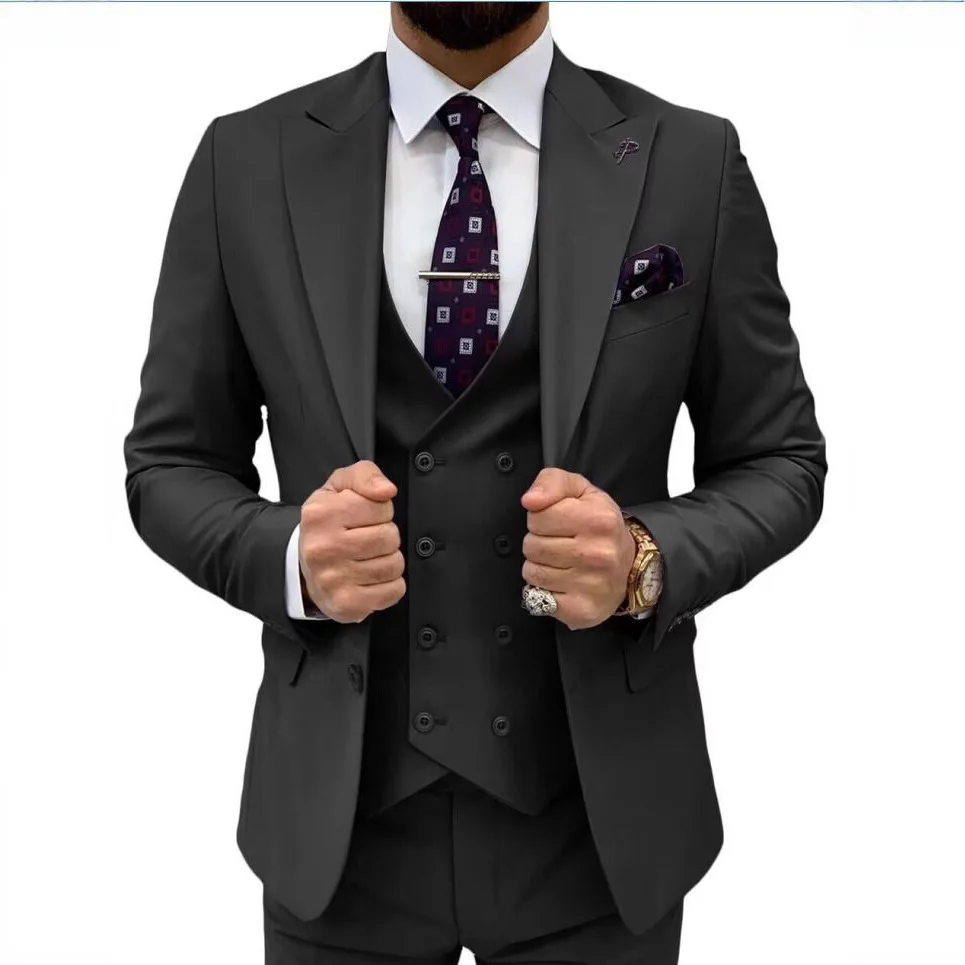

Latest Olive Green Men Suits for Groom 3 Piece Classic Wedding Tuxedo Notched Lapel Best Man Slim Fit Blazer Trajes De Hombre