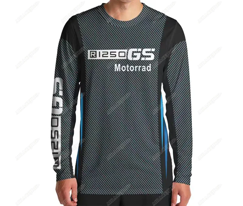 For BMW R1250 GS T-shirt Motorrad Adventure Motorcycle Riding Summer Quick Dry Quick Dry Breathable Not Fade Anti-UV Black