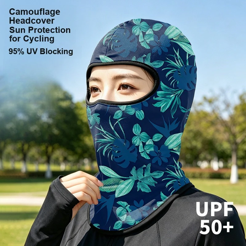 Floral Cycling Face Mask, Windproof Sun Protection Breathable Summer Neck Gaiter, Motorcycle Helmet Liner for Outdoor Sports