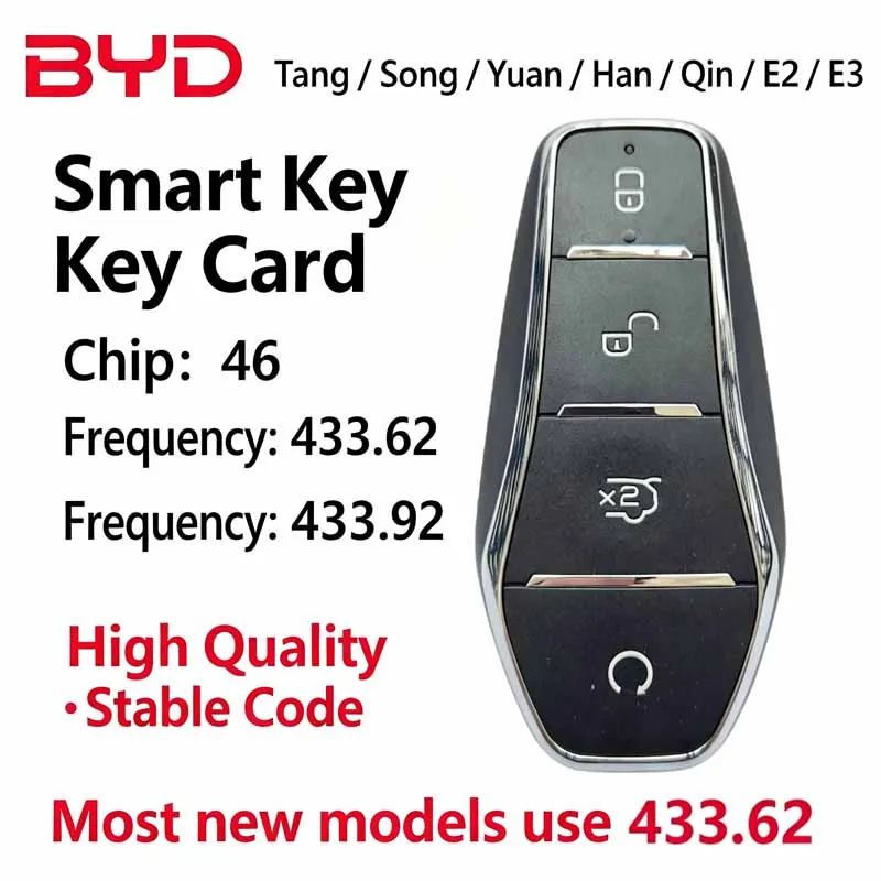 For BYD Tang Song Yuan Atto 3 Han Qin E2 E3 Dolphin Surf Seagull OEM Smart Remote Key Fob Replacement Keyless Entry Car Key