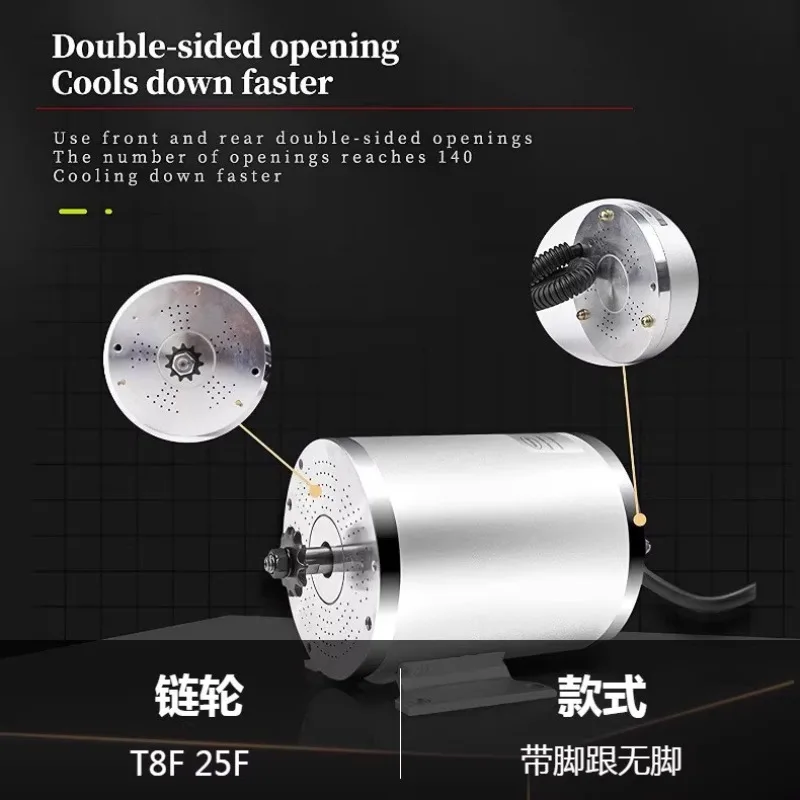 72V 3000W 48V 2000W Brushless Motor With Temperature Sensing Motor Motorcycle Beach Kart Karting BLDC MY1020