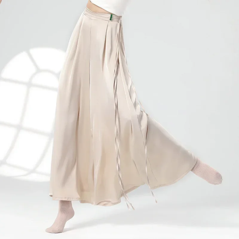 

Одежда для современных танцев, женские широкие брюки с прямой талией, элегантные китайские танцевальные стримеры, классический танец