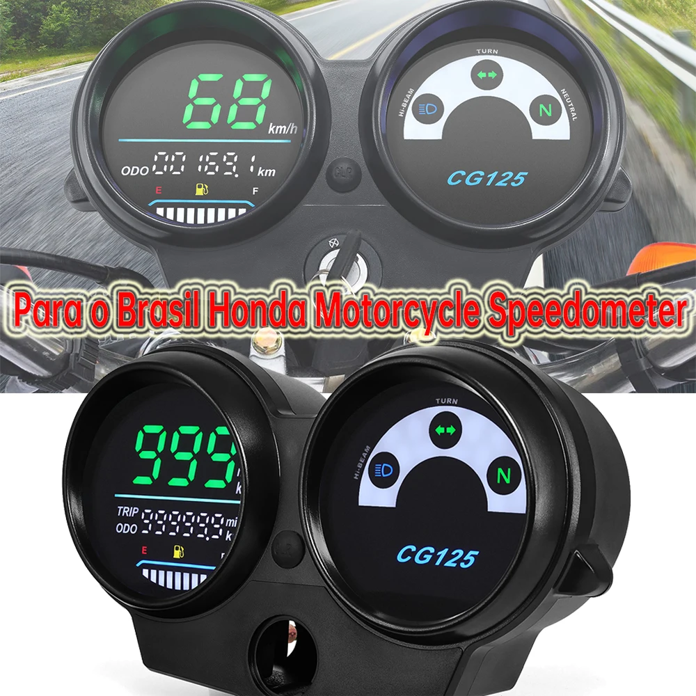 オートバイのデジタルパネルスピードメーターブラジルホンダcg125に適合2000〜2008のファン新しい125-125