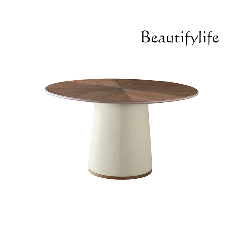 Nordic Minimalism High-Grade Living Room round Dining Table Italian-Style Light Luxury Home Wooden Dining Table