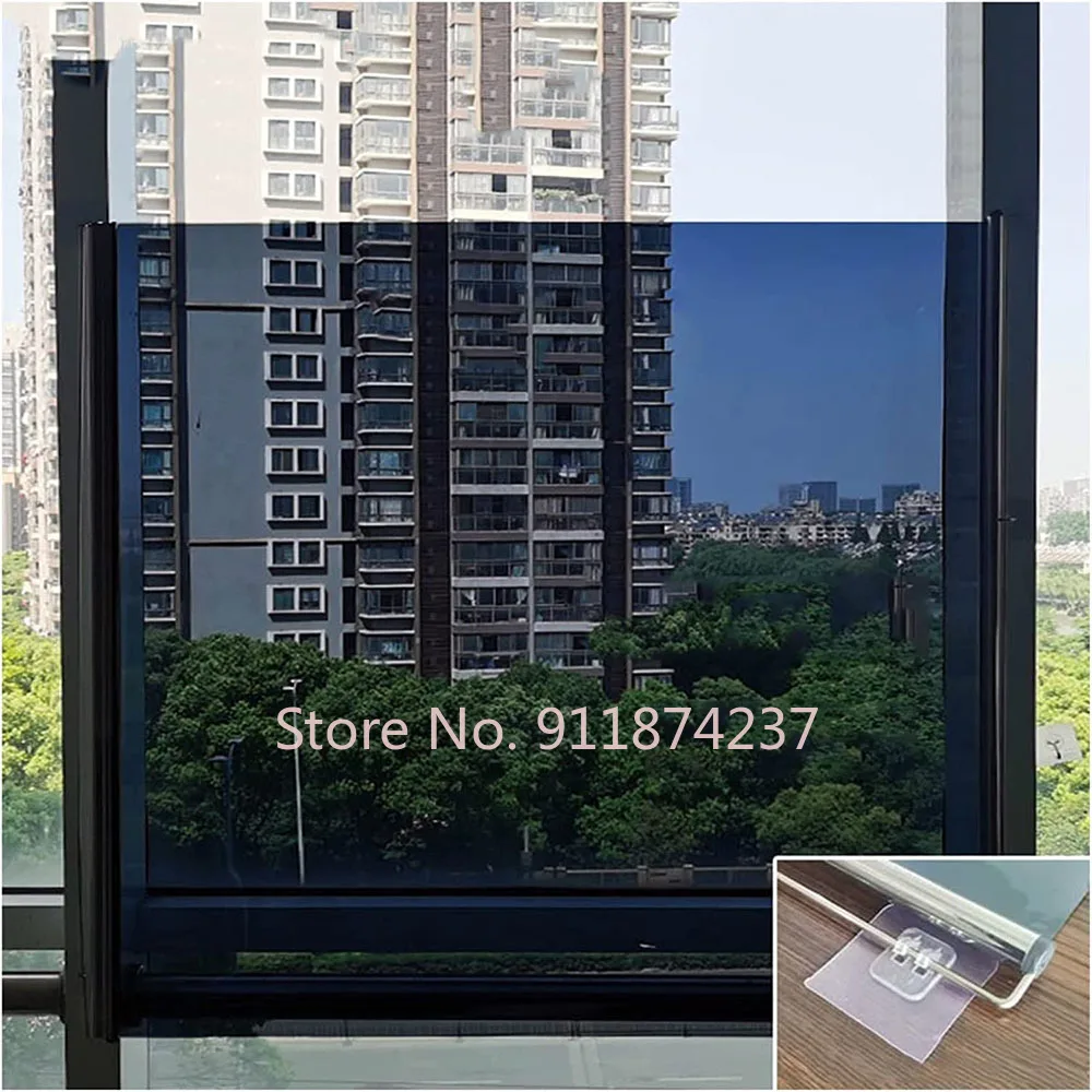 Sunscreen Thermal Insulation Film Roller blinds Curtains Blackout Curtain Suction Cup Punch-free Retractable for Kitchen bedroom