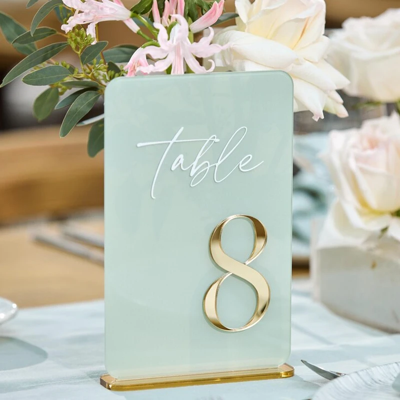 

3D Gold Mirror Wedding Table Signs,Colorful Acrylic Table Numbers with Stands,Wedding Table Numbers,Table Decor