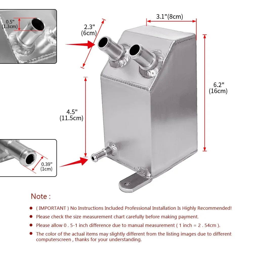 Universal Radiator car fuel surge tank ,1L Racing Fuel Tanks, Fuel Supply System, Engine Parts Catch Can,Oil Catch Tank