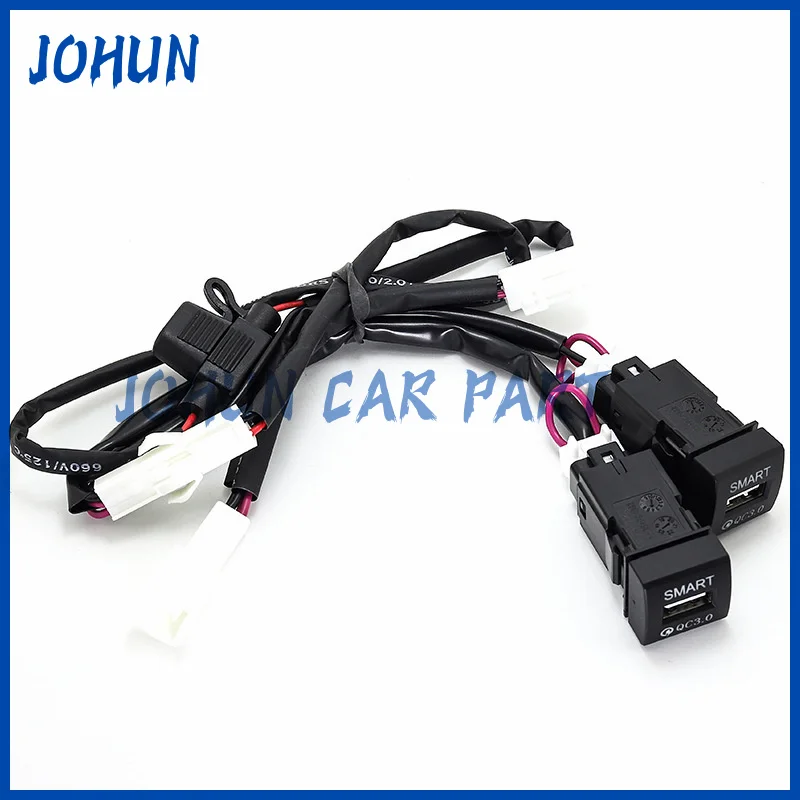 Picture 7: Car Dual QC3.0 TYPE-C PD Quick Charge USB Interface Socket Fast Charger Use For Toyota RAV4 Camry Levin Prado Reiz Corolla