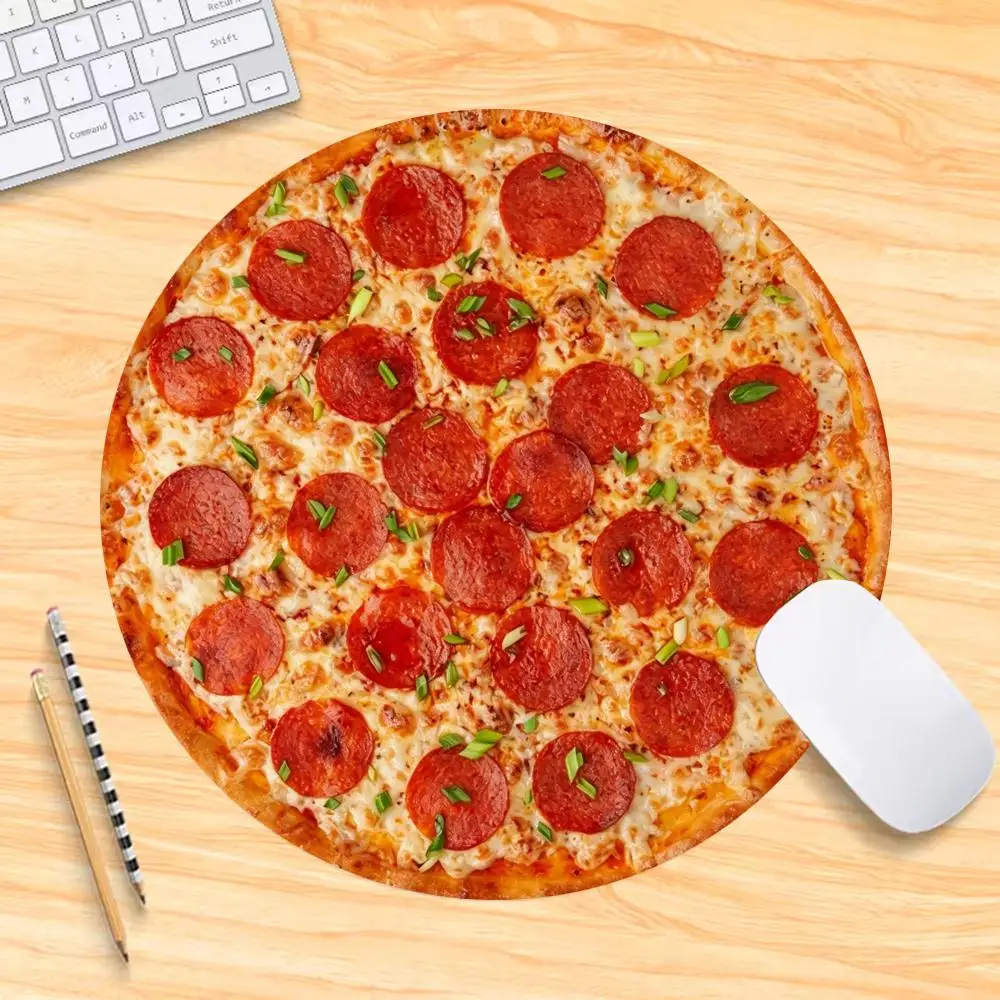 Pizza Round Mouse Pad For Small Size Gaming Mouse Pad Gamer Company Keyboard Mouse Mat Carpet Computer Desk Mat HYBXXC