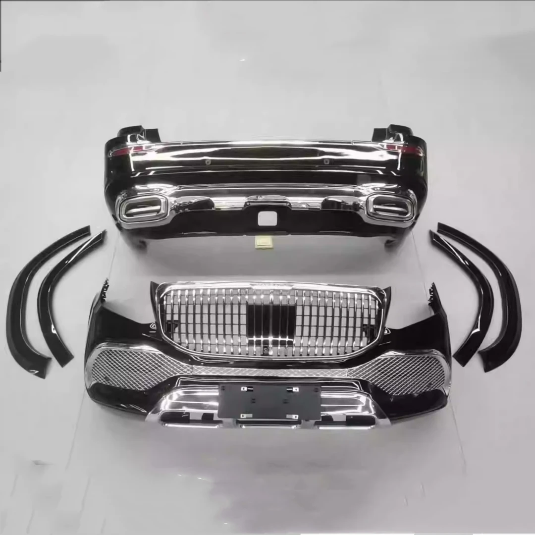 Body Kit For Mercedes-Benz GLS X166 2016-19 modified X167 GLS680 style Front Rear Bumper Grill Mask Eyebrow Strip Fog Lamp Frame