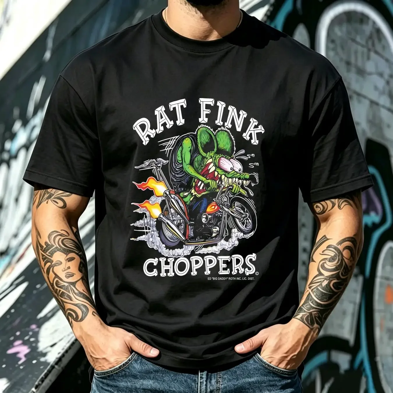 washed T Shirt Rat Fink Choppers Ed Big Daddy Roth Size S 5Xl long or short sleeves vintage Washed Casual streetwear Slightly