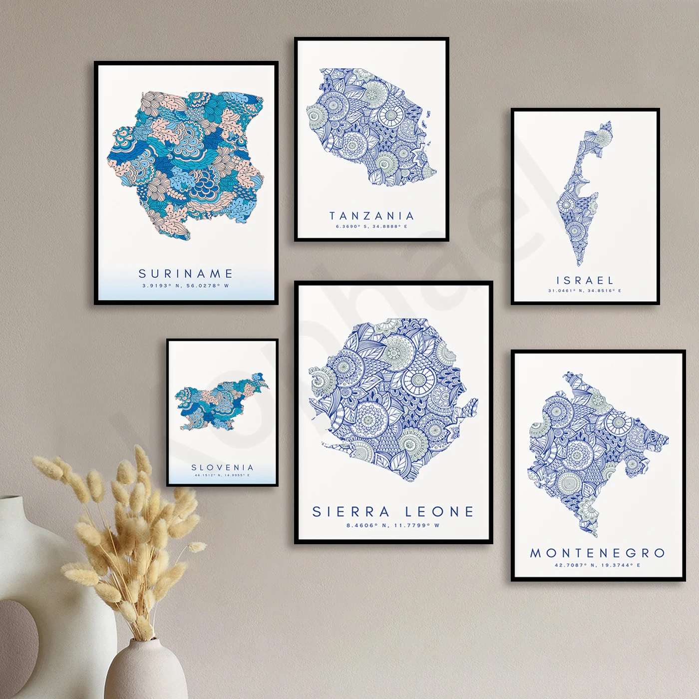 Sierra Leone Slovenia Kosovo Montenegro Afghanistan Greenland Israel Somalia Tanzania Suriname. City Map Poster