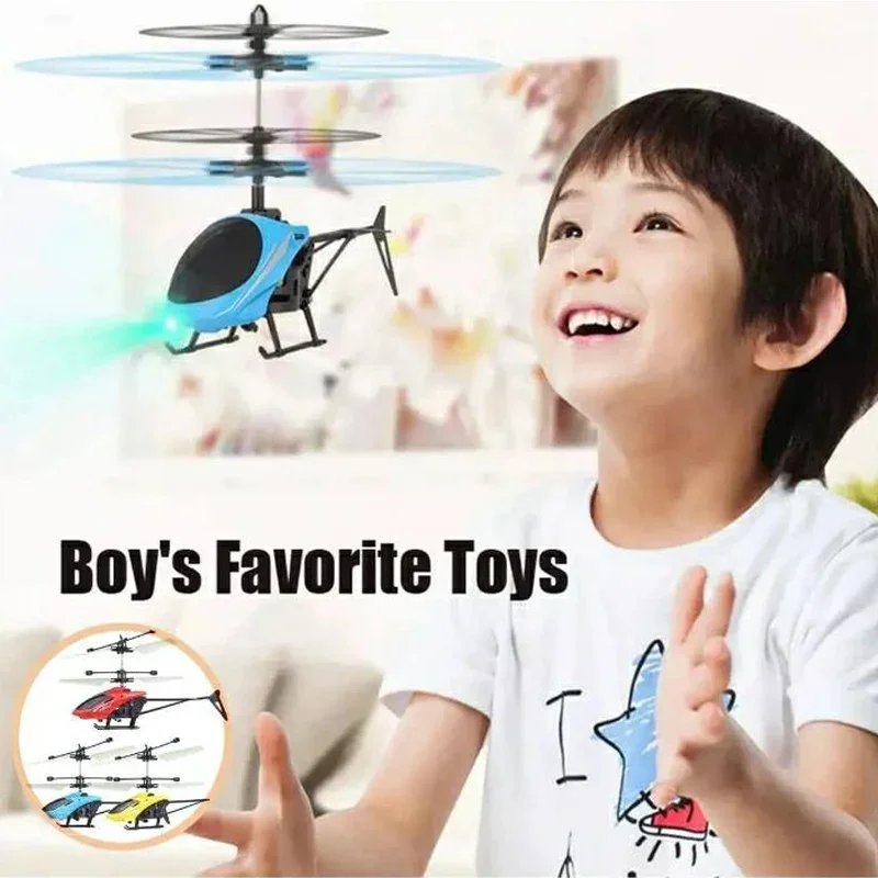 Mini Hélicoptère à Induction Résistant aux Chutes, Jouet Drone RC Rechargeable, Cadeau pour Enfant