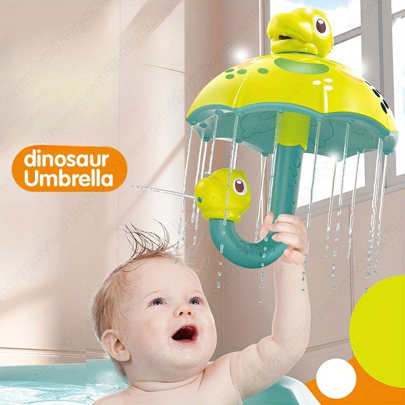 ألعاب حمام الأطفال بمظلة الديناصورات، لعبة مياه الرش الدوارة، ألعاب حمام الأطفال الدوارة
