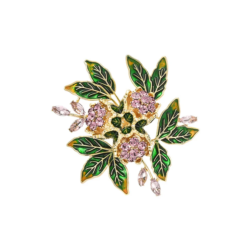 Lotus Lotus Root Rhinestones Brooch for Women Tassel Pin Corsage Coat Suit Accessories Jewelry Gifts Wholesale