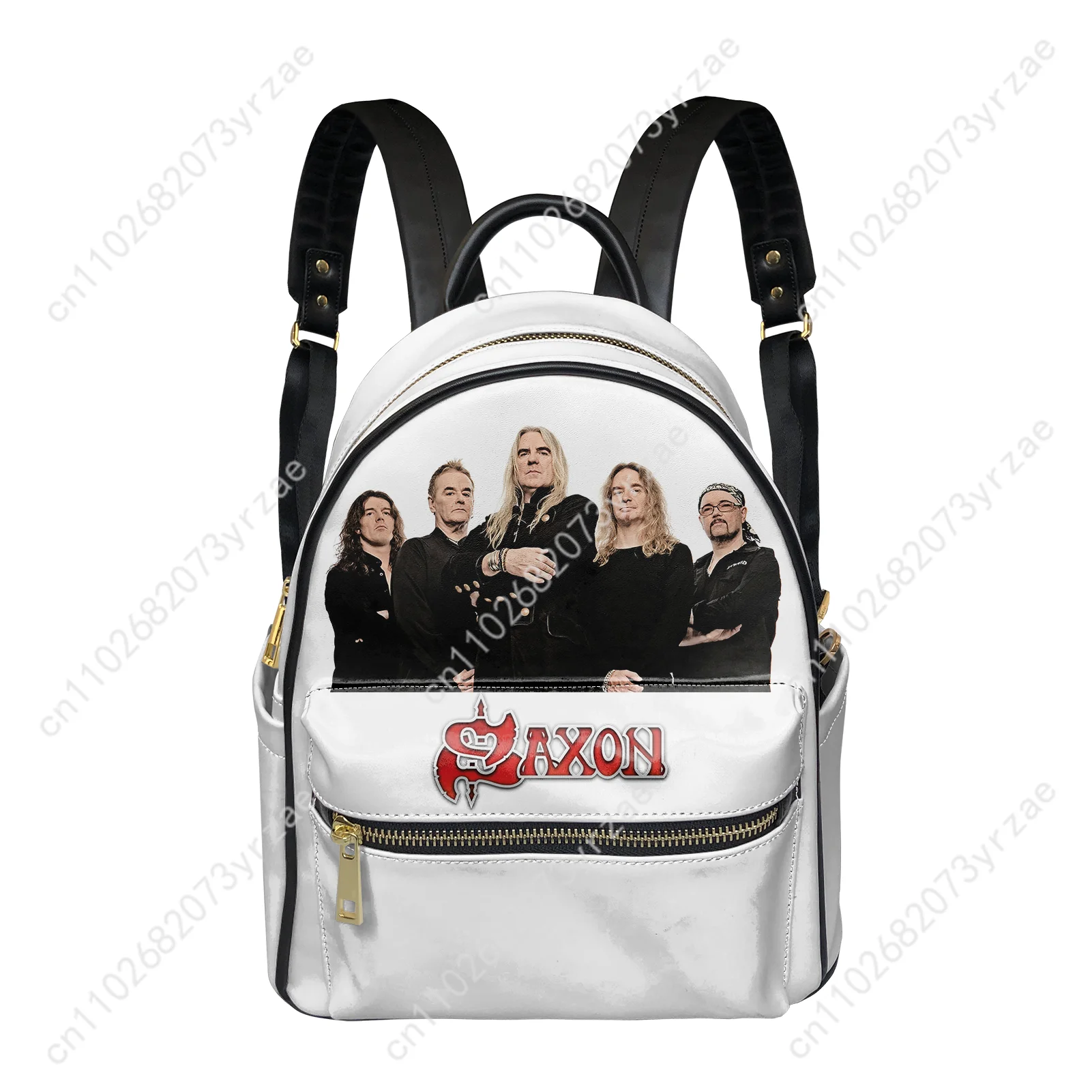 Saxon Band Backpack Womens Mens Knapsack Personalized Photo Text Double Shoulder Bag Business Travel Bookbag Customize Daypacks