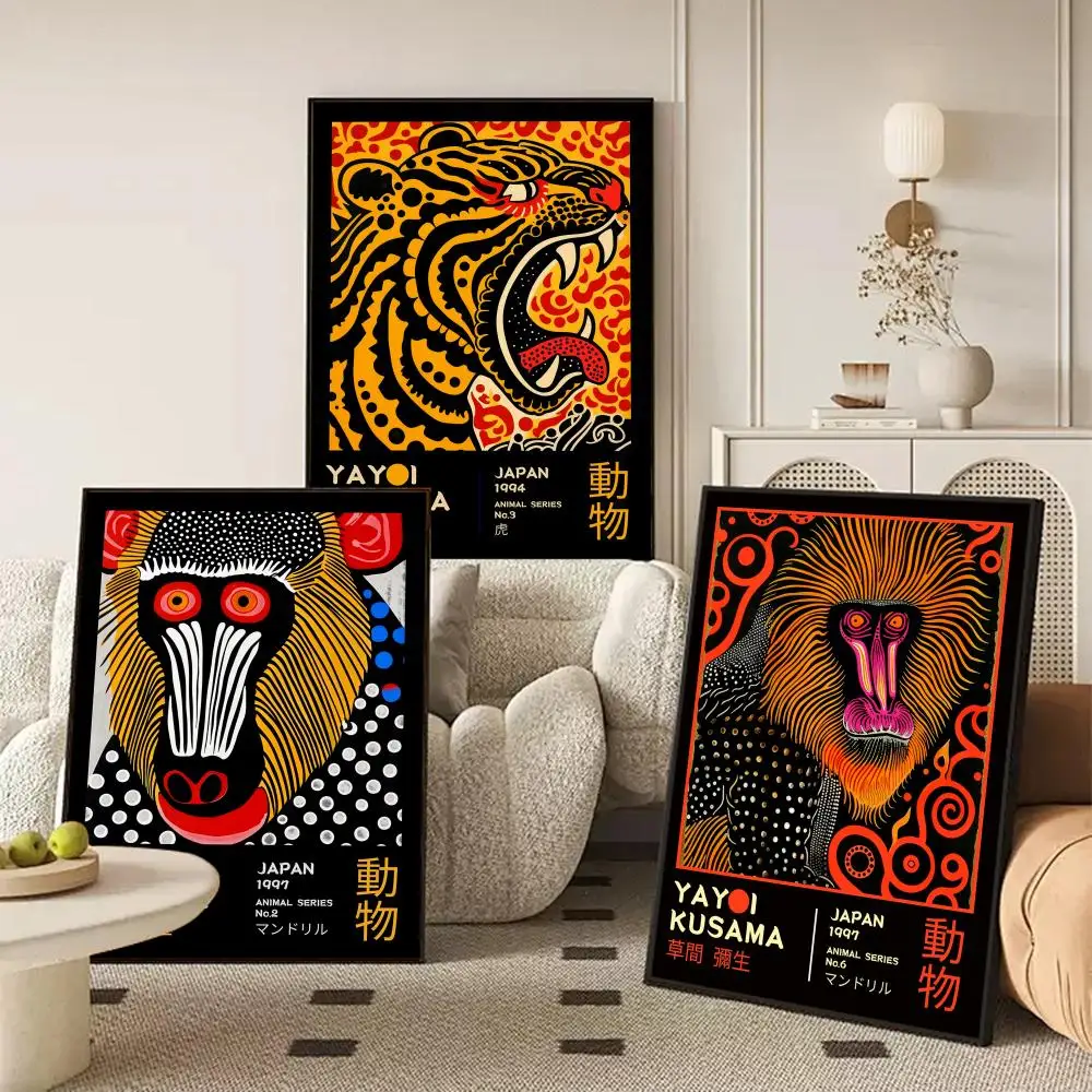 Yayoi Kusama Animal Series Pop-Leinwandposter – rahmenlose Retro-Abstrakte Leinwanddrucke für Wohnzimmer und Schlafzimmer, Dekoration, Geschenk – Detail 3