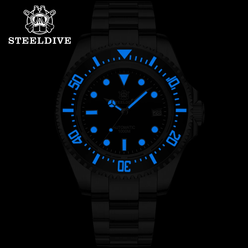 STEELDIVE SD1964 New Arrival 2024 Oversize 45.4mm Stainless Steel 1000M Waterproof NH35 Automatic Mens Dive Watch with Valve