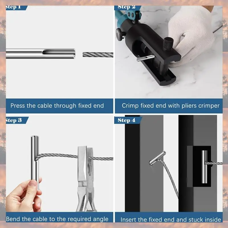 2025 Trend 1/8 Inch Invisible Cable Railing Terminal Toggle Anchor Angle, Stainless Steel Adjustable Cable Railing Hardware