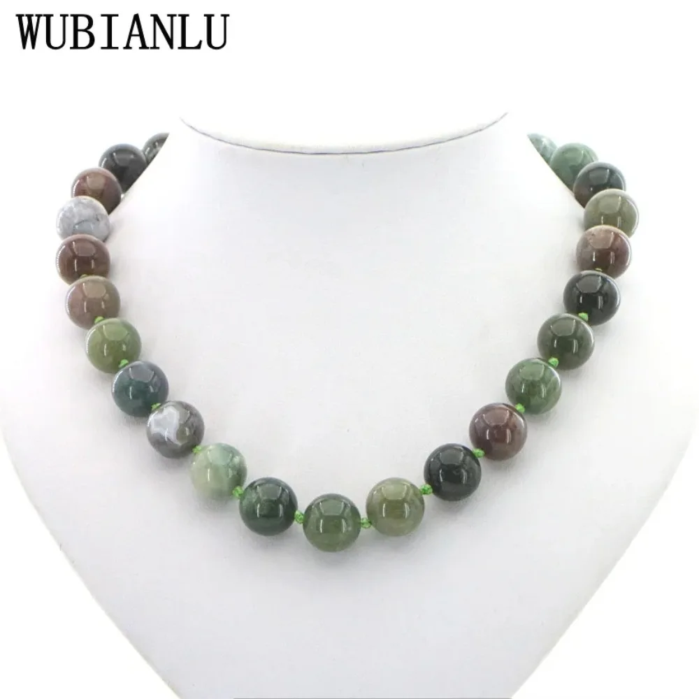 Fashion 6-14mm Natural Stone Agates Beaded Necklace Women In Choker Necklaces Jewelry Jaspers Onyx Carnelian T223