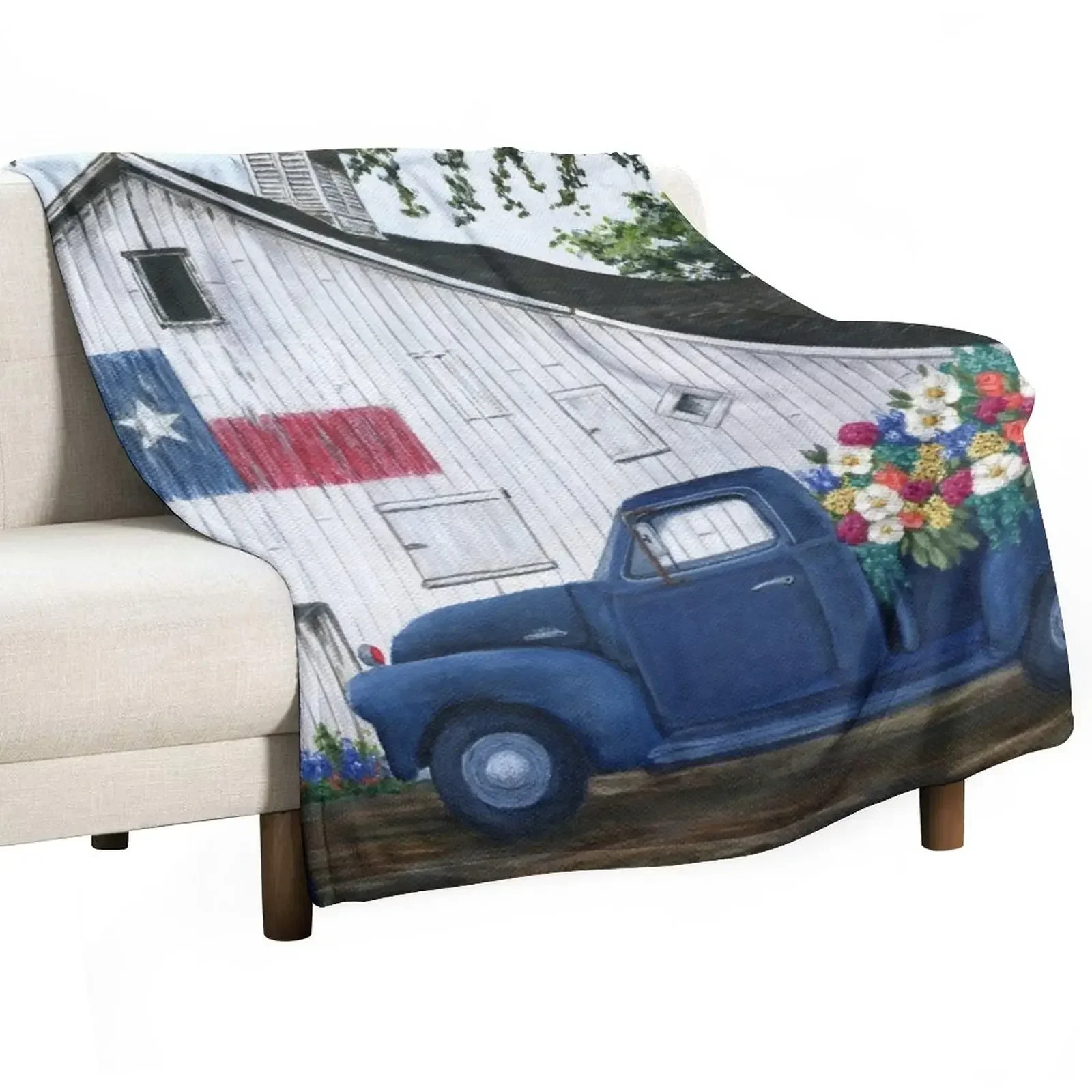 Texan Flower Farm Truck Throw Blanket heavy to sleep Luxury Thicken Moving Blankets