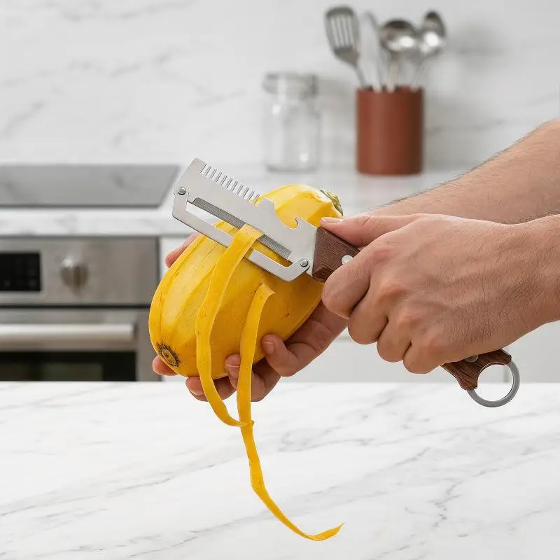Ergonomic 3-1 Stainless Steel Peeler Versatile Kitchen Essential for Fruits Vegetables