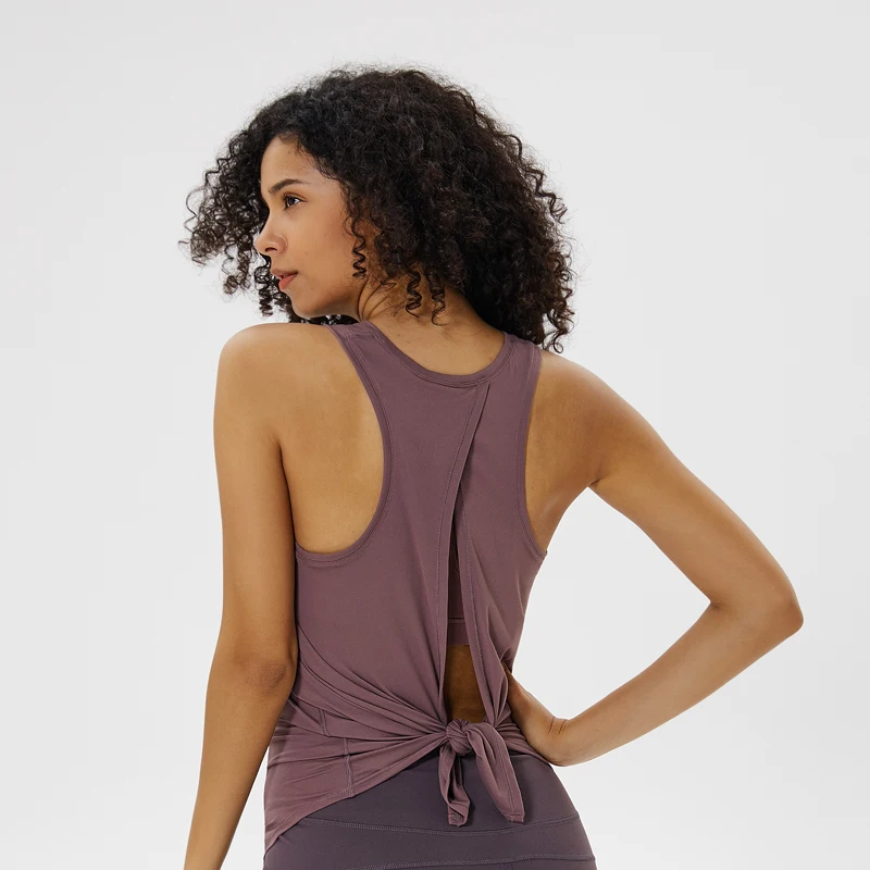 Nepoagym LAKE All Tied Up donna Yoga Top camicia sportiva Yoga canotta donna camicia allentata donna allenamento Top camicia da allenamento