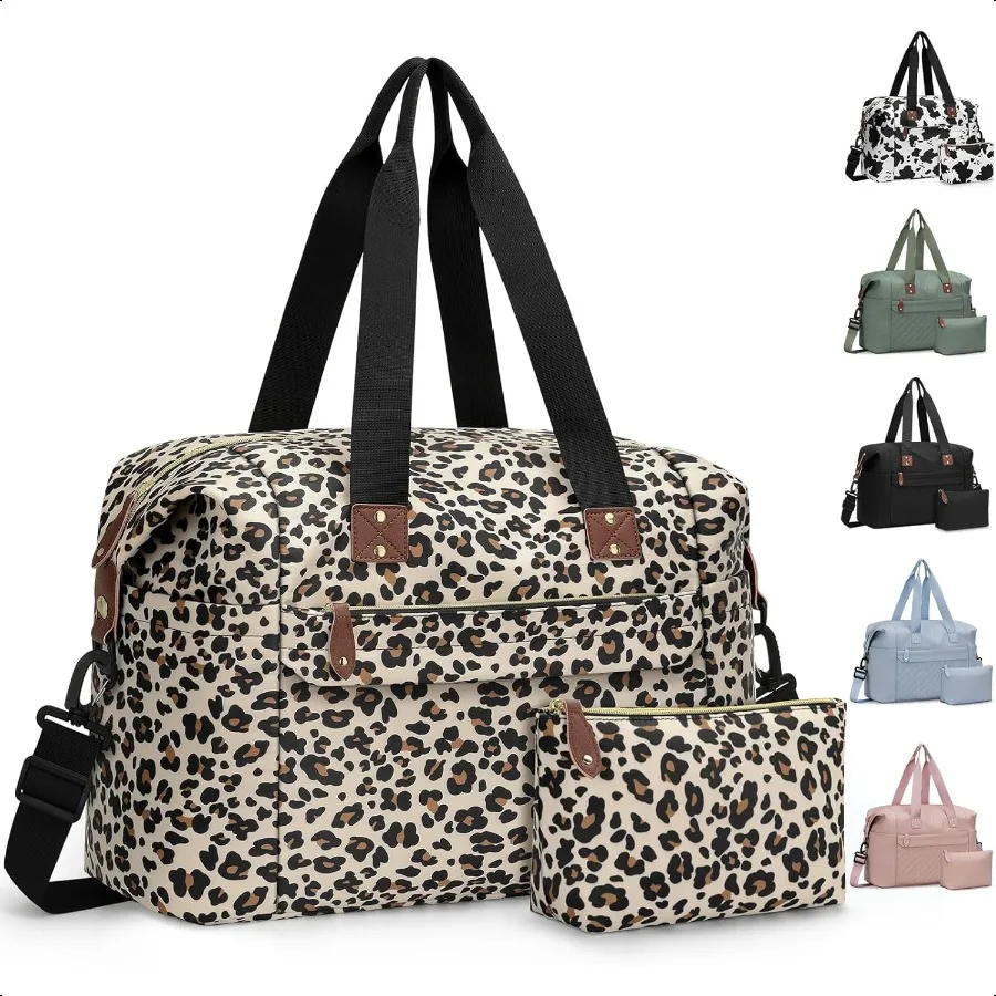 

Travel Duffle Bag Waterproof Weekender Overnight Hospital Bags for Women Men with Toiletry Bag Lightweight Carry on Personal It