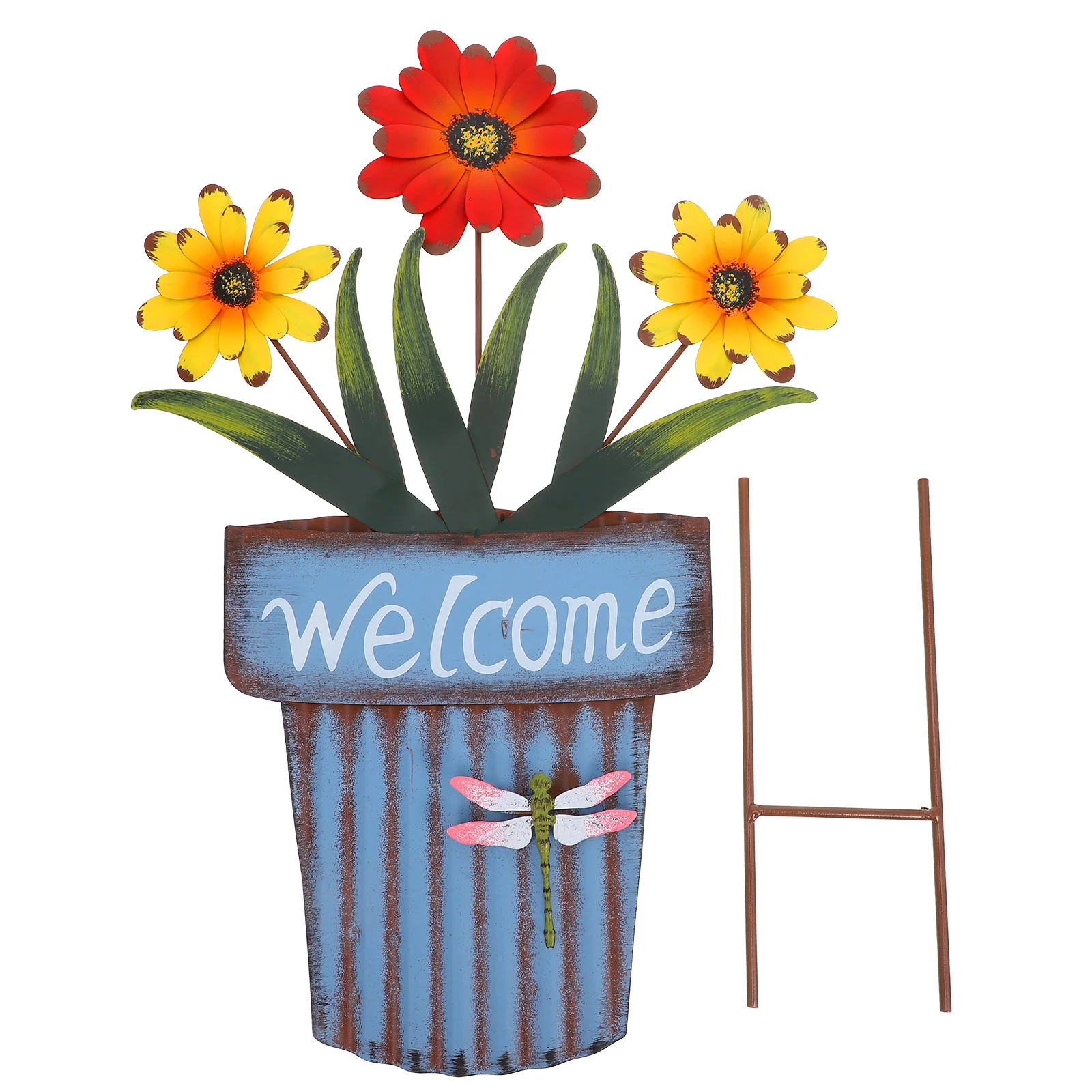 الحديد الفن اناء للزهور إدراج حديقة حصة الزخرفية المعادن الحرفية للخارجية ساحة الحديقة وعاء النبات الديكور الأرض إدراج