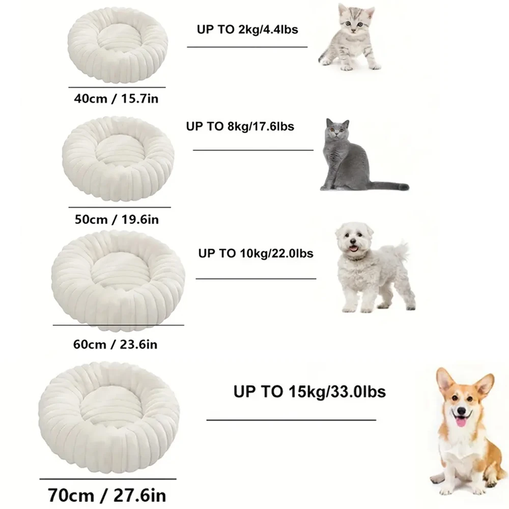 Tapis ronds pour chats, coussin Long en peluche pour chiens moyens, couchage chaud d'hiver, lits Super doux pour animaux de compagnie, Лежанкая С® onder