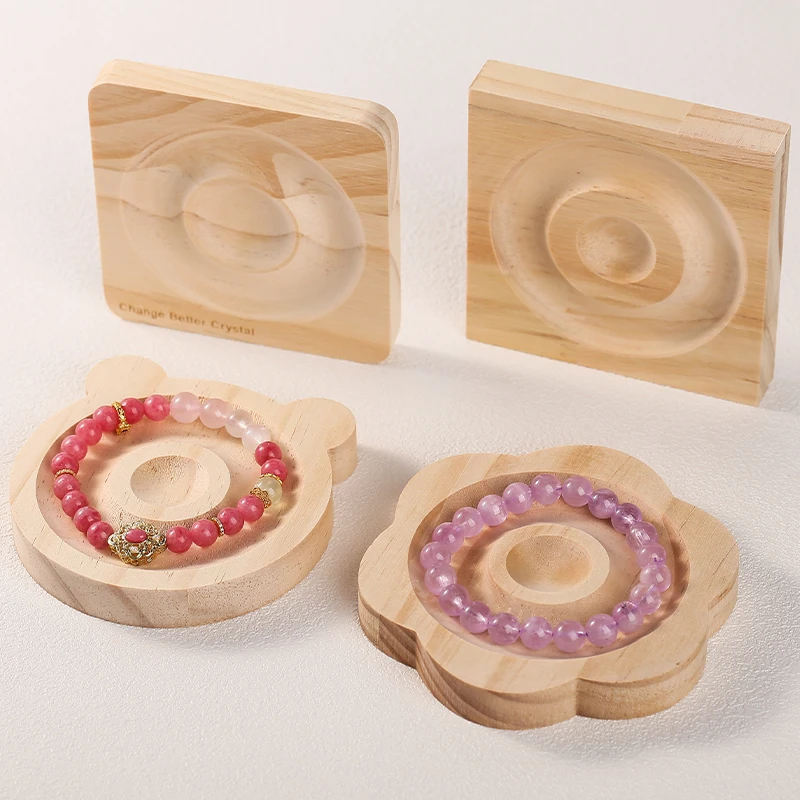 1 قطعة DIY بها بنفسك الخشب الطبيعي الديكور لوحة تصميم مناسبة لصنع المجوهرات أساور القلائد الحرف صينية العرض العملي #4