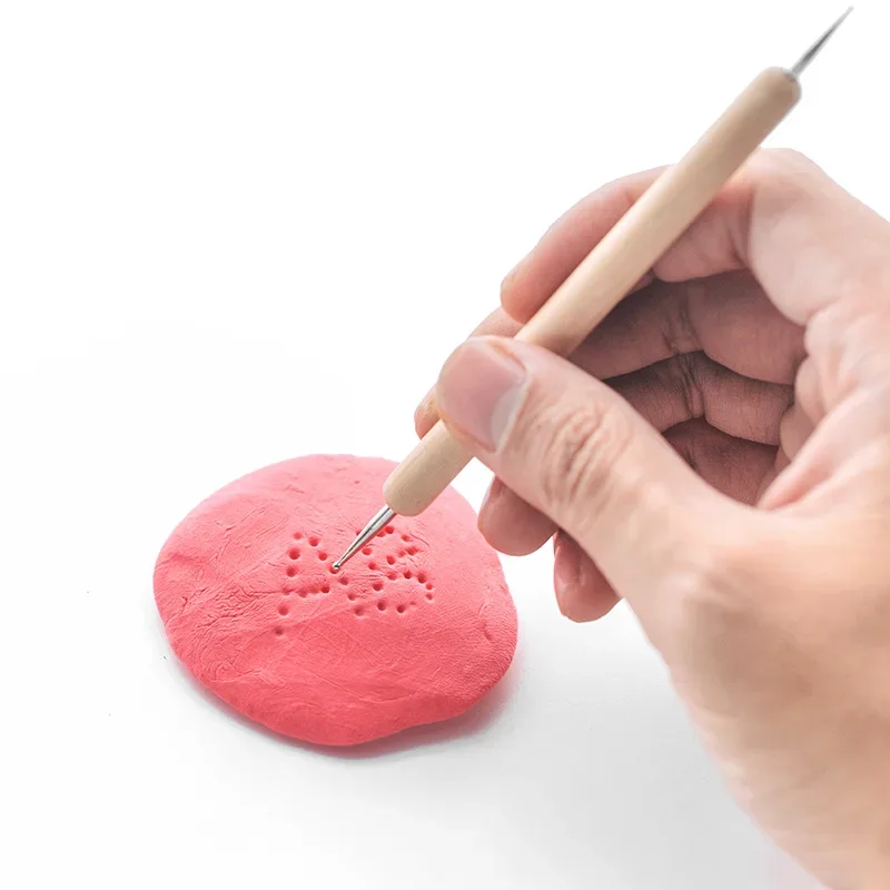 1Set Pottery Dots Sculpture Tool Stainless Steel Polymer Clay Shape Pen Metal Ball Clay Carving DIY Ceramics Decorating Tools