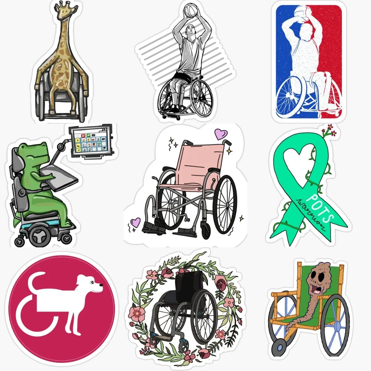 Disabled Wheelchair Creative Sticker Wall Rooms Truck Accessories Car Window Bicycle Van Decorate Decals Customizable