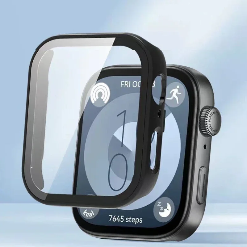 Casing kaca+pc definisi tinggi untuk Huawei Watch Fit 3, pelindung layar anti gores untuk Huawei Watch Fit 3