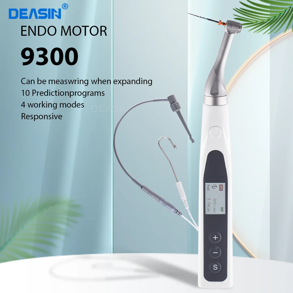 Dental Endo Motor Endodontics Treatment LED Root Canal Handpiece 16:1 Ratio Built in Apex Locator 2in1 Cordless/Replacement Head