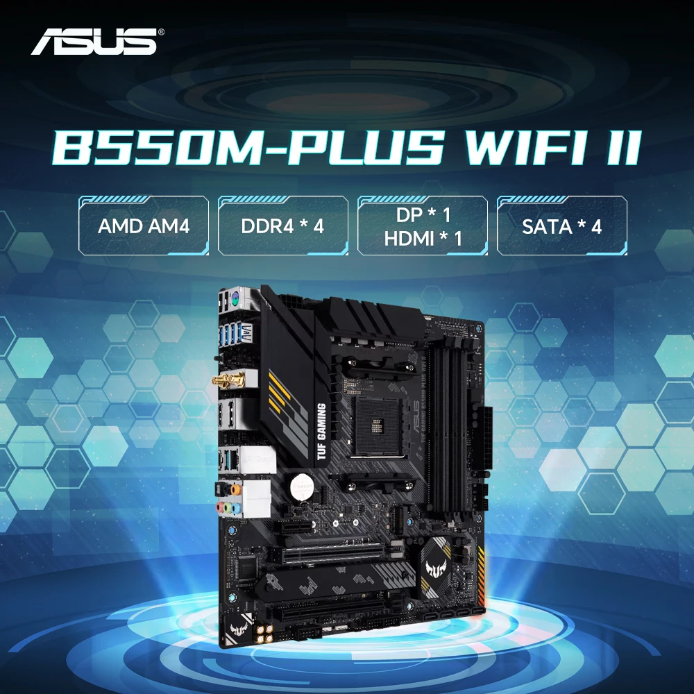 

ASUS TUF GAMING B550M-PLUS WIFI II New B550 DDR4 AMD Gaming Motherboard Socket AM4 Wi-Fi 6 M-ATX 24.4cm x 24.4cm